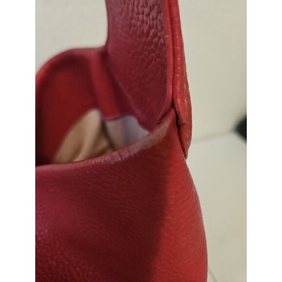 Dooney & Bourke Lucca Red Leather Logo Lock Hobo Bag Purse 15x12x5 *see All Pics - Picture 11 of 15